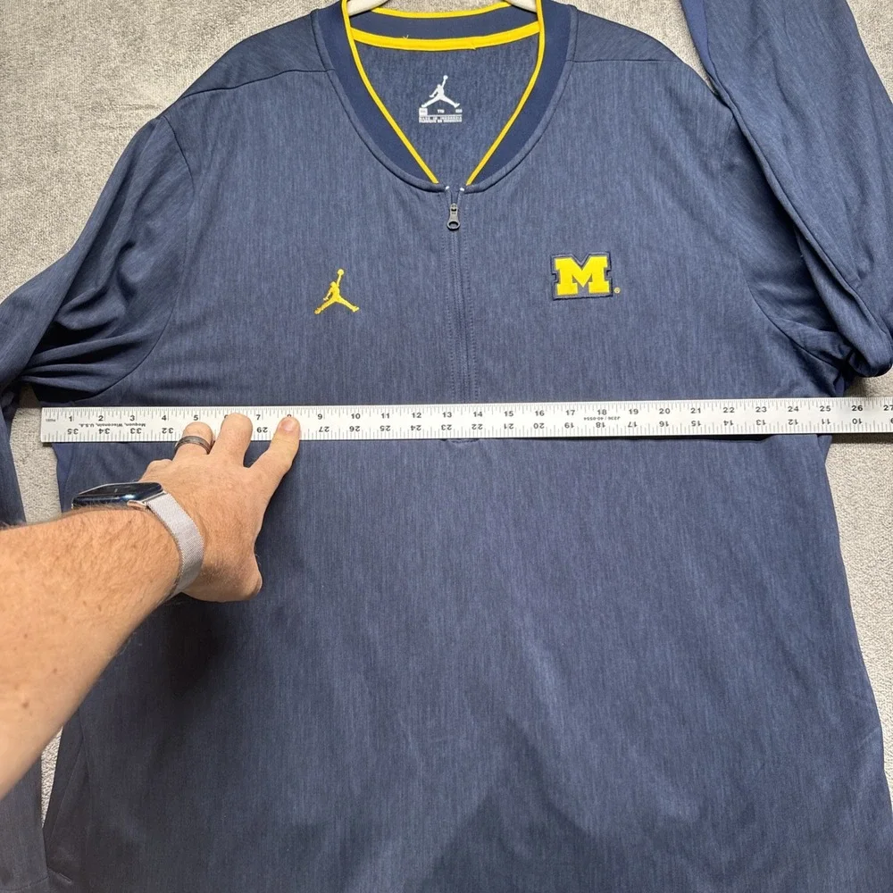 Nike Michigan Jumpman Half Zip Pullover Navy Blue‎ Performance Top XXL